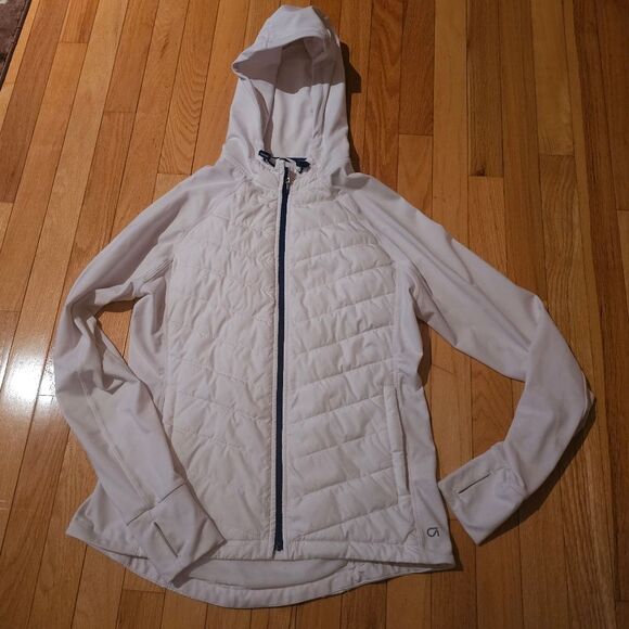 Gap Fit Hooded Jacket. Medium. White. Running Jacket EXCELLENT CONDITION! - Picture 1 of 4